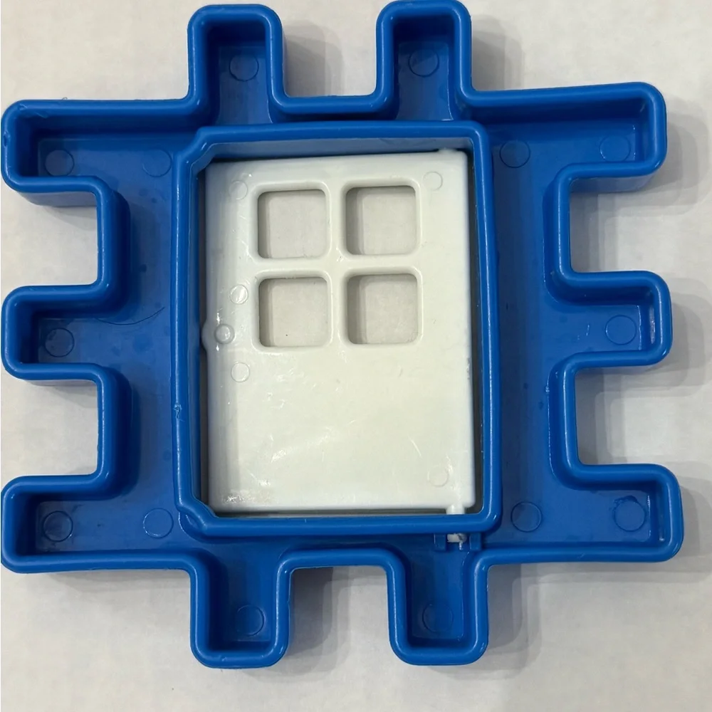 VTG Little Tikes Waffle Blocks 5 Piece Lot‎ 4 Windows 1 Door Red & Blue 4 Inches